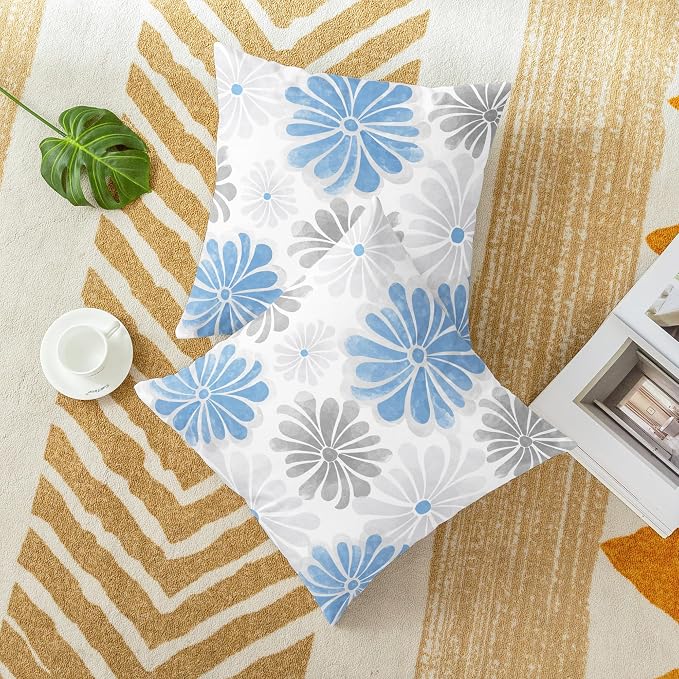 CaliTime Decorative Couch Throw Pillow Covers, 20 X 20 Inches, Blue Grey