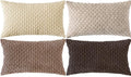 Set of 4 Beige Brown Coffee Decorative Throw Pillow Covers 12x20 Inch Corduroy Pillow Covers for Bed Couch Sofa Living Room Soft Cushion Cases