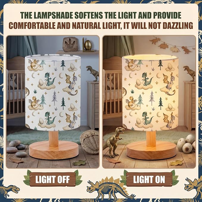 VIHOSE Cute Dragon Kids Table Lamp for Bedroom Kids Lamps for Girls Room
