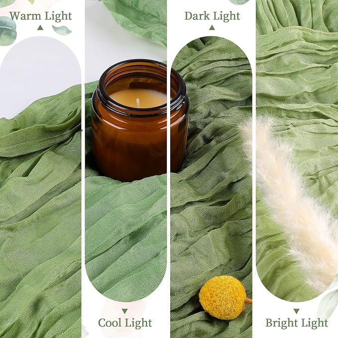 Sage Green Cheesecloth Table Runner 35×120Inch Fall Boho Wedding Home Decor | Rustic cheese cloths Sheer Gauze for Wedding Bridal Baby Shower Birthday Party Table Decor Halloween Thanksgiving Christmas