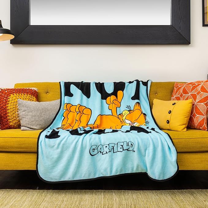 Silver Buffalo Garfield Not Today Quote, Fleece Throw Blanket, 45x60in | Soft and Cozy, 185 GSM