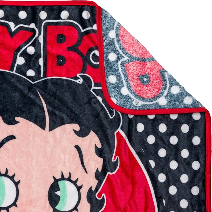Silver Buffalo Betty Boop Style, Fleece Throw Blanket, 45x60in | Soft and Cozy, 180 GSM