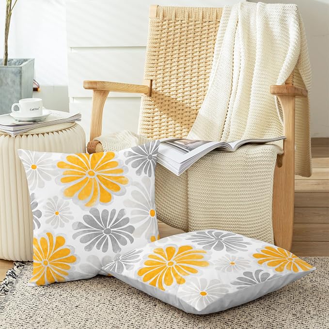 CaliTime Decorative Couch Throw Pillow Covers, 20 X 20 Inches, Orange