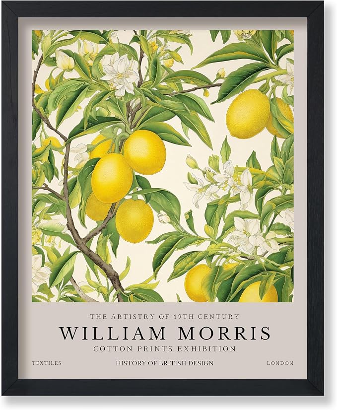 Poster Master William Morris Lemon Tree Print - Botanical Fruit Exhibition Piece - Floral Design - Aesthetic Print - Colorful Kitchen Wall Decor - 24x32 UNFRAMED