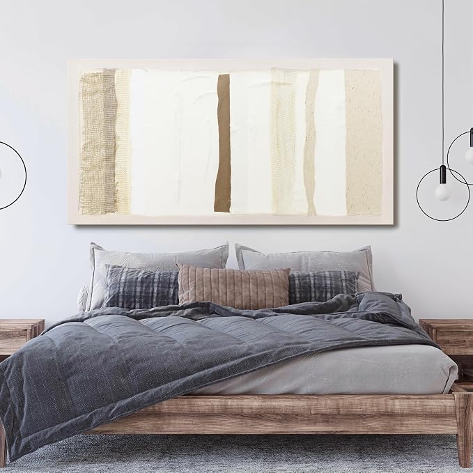 Neutral Wall Art Decor Modern Canvas Art Wall Decor Brown And White Artwork for Walls Oversized Wall Art Prints Large Wall Art for Living Room 29"X58" for Room Bedroom Office Decor