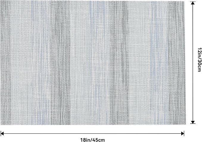 Leetaltree LightSteel Blue Placemats Set of 12 - Heat Resistant Non-Slip Place mats for Dining Table, Washable Durable PVC Vinyl Woven Table Mats（LightSteel Blue, 12）