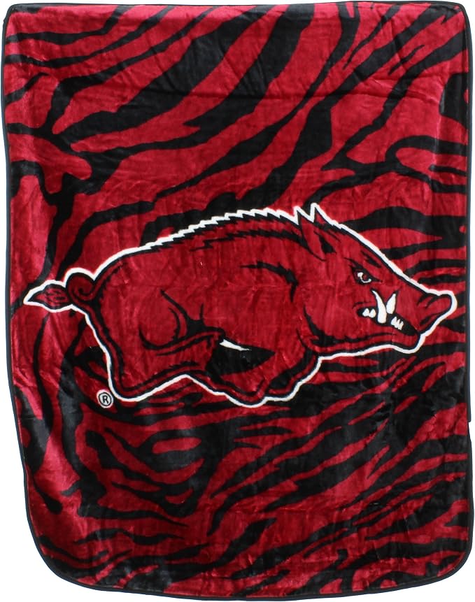 College Covers Arkansas Razorbacks Raschel Throw Blanket, 60 in by 50 in