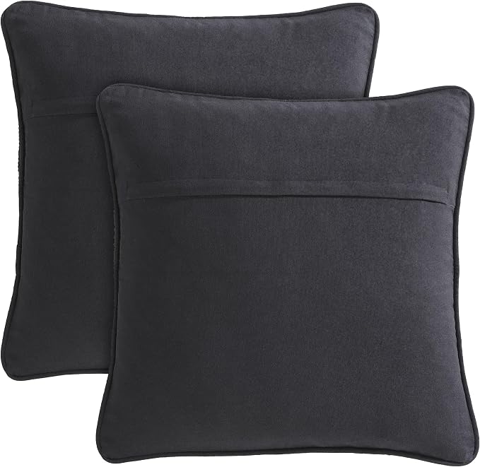 Boho Living 18x18 Black Throw Pillow Covers Pillow Insert not Included - Boho Pillow Covers Only, Pack of 2
