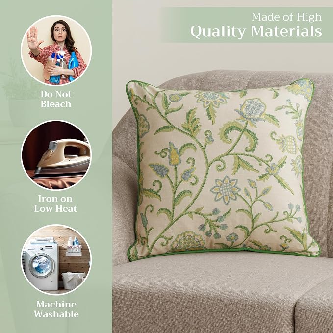 Maison d' Hermine Throw Pillow Covers 100% Cotton (20" x 20" - Pack of 1)