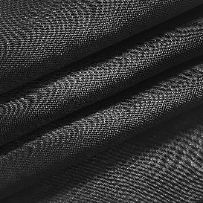 DWCN Black Sheer Curtains for Living Room Bedroom and Funeral/Gothic Wedding - Faux Linen Look Voile Drapes Grommet Top Window Curtain Panel 46 x 54 Inch Length, Set of 2 Panels