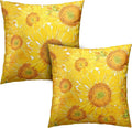 Sunflower Pillow Covers Floral Throw Pillow Covers 24x24 Yellow Pillow Case Flowers Double Sided Printing Cushion Case for Living Room Couch Sofa Set of 2