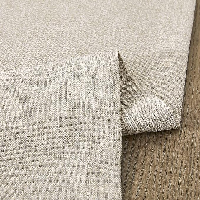 ZeeMart Basic Linen Style Table Runner, 14x72 Inch Light Tan | Mitered Corner Design, Medium Weight Fabric, Rustic Farmhouse Style, Machine Washable Easy Care Everyday Table Scarf