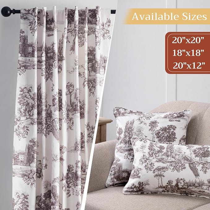 Maison d' Hermine Throw Pillow Covers 100% Cotton (12" x 20" - Pack of 1)