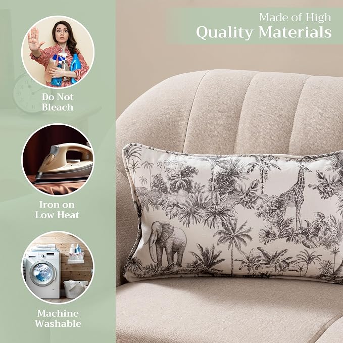 Maison d' Hermine Throw Pillow Covers 100% Cotton (12" x 20" - Pack of 1)