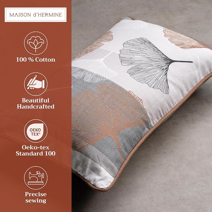 Maison d' Hermine Throw Pillow Covers 100% Cotton (12" x 20" - Pack of 1)