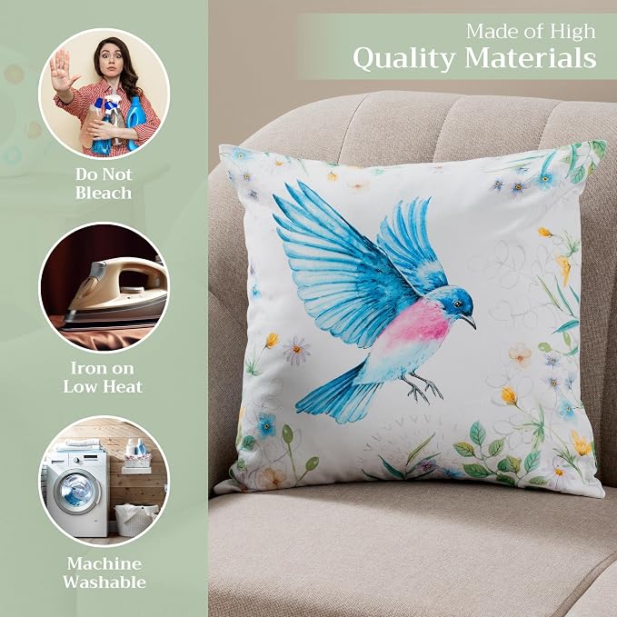 Maison d' Hermine Throw Pillow Covers 100% Cotton (18" x 18" - Pack of 1)