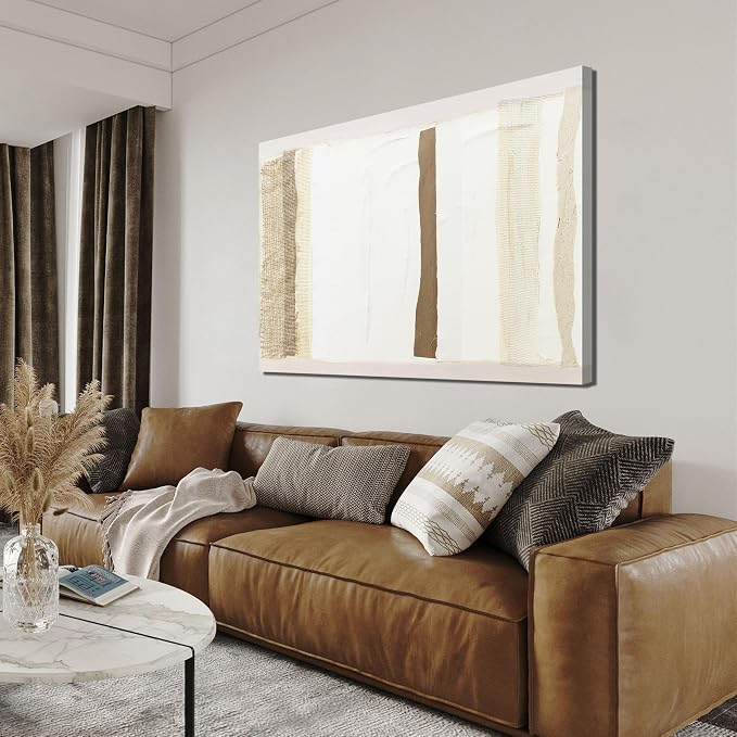 Canvas Wall Art Decor Large Wall Art for Living Room Brown And White Wall Art Decor Artwork for Walls Oversized Abstract Wall Art Prints Canvas Art Wall Decor 32"X48" Bedroom Office Wall Decor