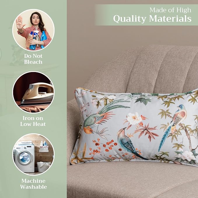 Maison d' Hermine Throw Pillow Covers 100% Cotton (12" x 20" - Pack of 1)