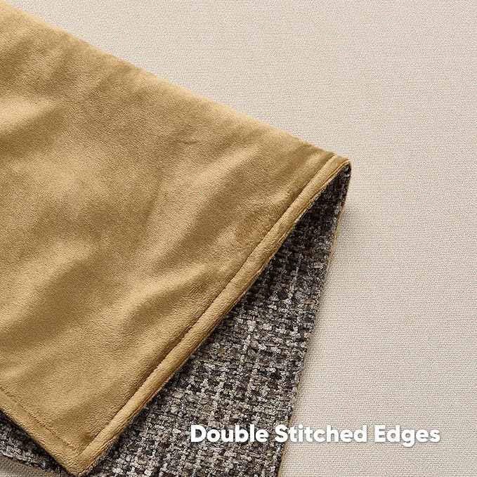 HAUSSY Pack of 2 Chenille Tweed Throw Pillow Covers 12x20 Inch, Coffee