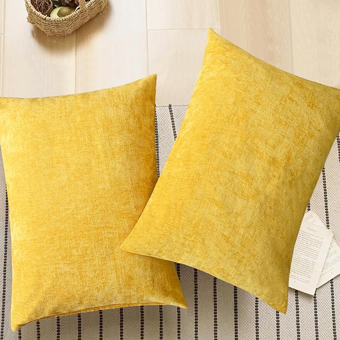 CaliTime Decorative Throw Pillow Covers 26 X 20 Inches Mustard Yellow