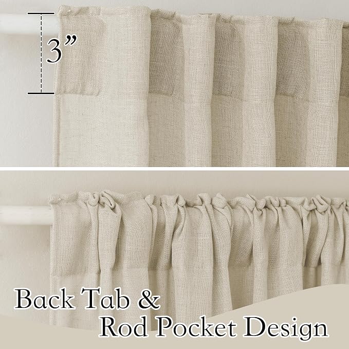 RYB HOME Extra Wide Sheer Curtains for Sliding Patio Door Large Window | Room Divider for Office Bedroom Separation, Light Filtering, Privacy Protection, Back Tab, W70 x L108., 2 Panels, Beige