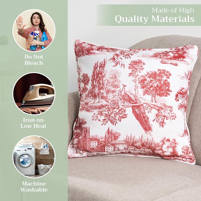 Maison d' Hermine Throw Pillow Covers 100% Cotton (20" x 20" - Pack of 1)
