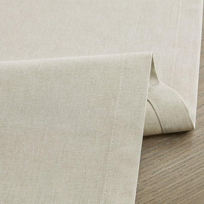 ZeeMart Basic Linen Style Table Runner, 14x36 Inch Raw Linen | Mitered Corner Design, Medium Weight Fabric, Rustic Farmhouse Style, Machine Washable Easy Care Everyday Table Scarf