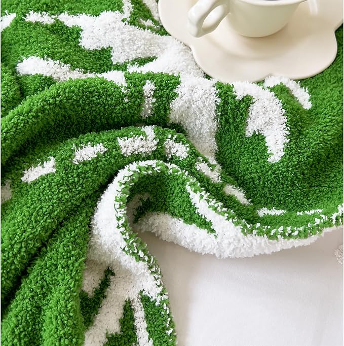 Ultra Soft Cozy Christmas Tree Green Pine Fluffy Microfiber Knitted Throw Blanket Lightweight Blanket for Sofa Couch Bed Travel 50"X60"¡­