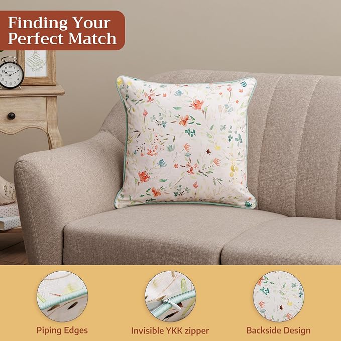 Maison d' Hermine Throw Pillow Covers 100% Cotton (20" x 20" - Pack of 1)