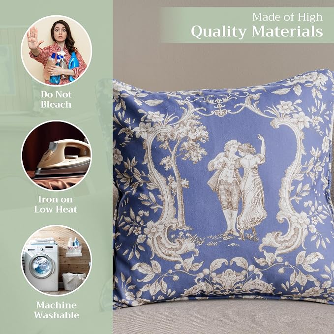 Maison d' Hermine Throw Pillow Covers 100% Cotton (18" x 18" - Pack of 1)