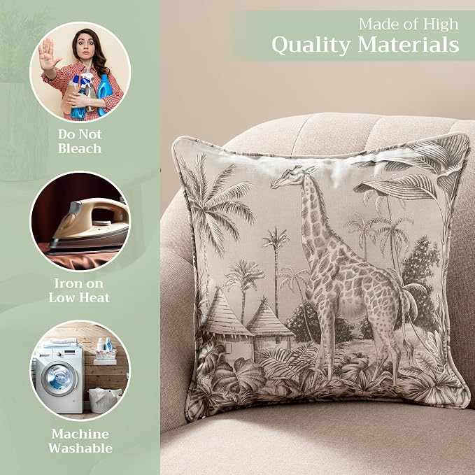 Maison d' Hermine Throw Pillow Covers 100% Cotton (20" x 20" - Pack of 1)