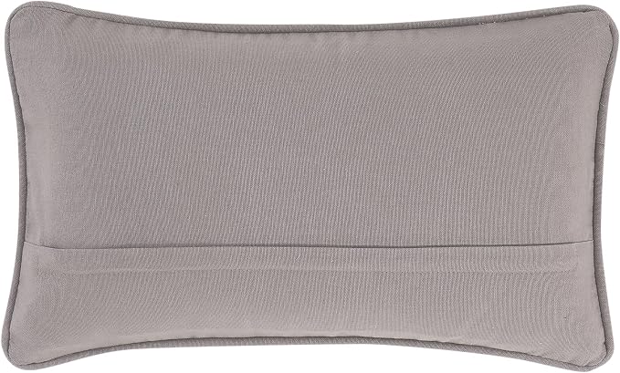 Boho Living Jada Decorative Throw, Includes Accent, Premium Woven Design, Living Room Décor, (1) 12" x 20" Pillow Cover with Insert, Grey