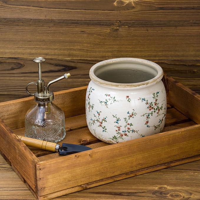 Dosayes Vintage Plant Pot,6.29 inch Ceramic Flower Pot with Drainage