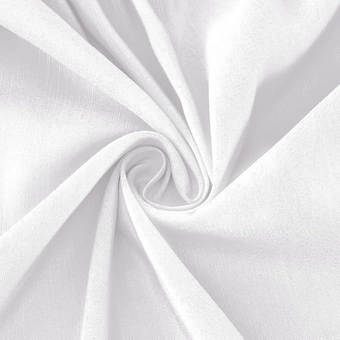 Wrap Around Bed Skirt King Size 15" Drop-Elastic Dust Ruffle White Pompom | Adjustable Pleated Bedskirt-Easy Fit Wrinkle Resistant Washable Hotel Quality Fabric Bed Skirting-Master Guest Bedroom Rental