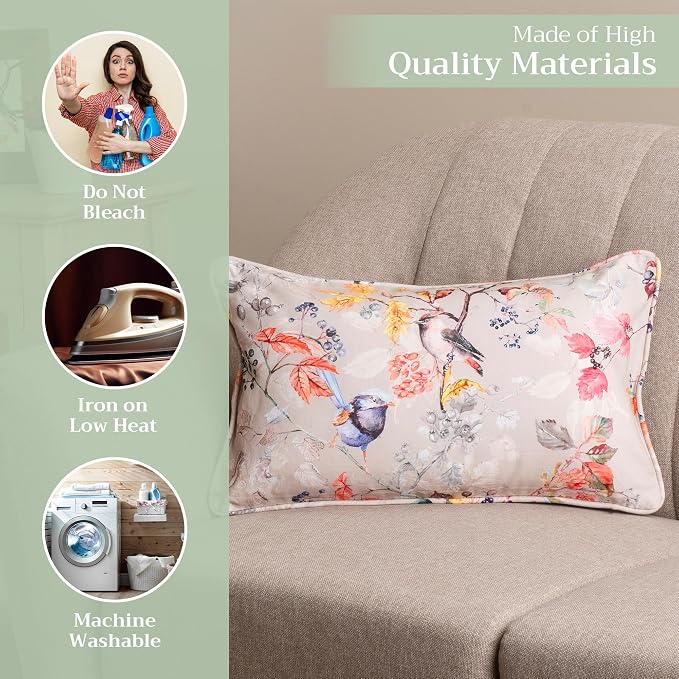 Maison d' Hermine Throw Pillow Covers 100% Cotton (12" x 20" - Pack of 1)