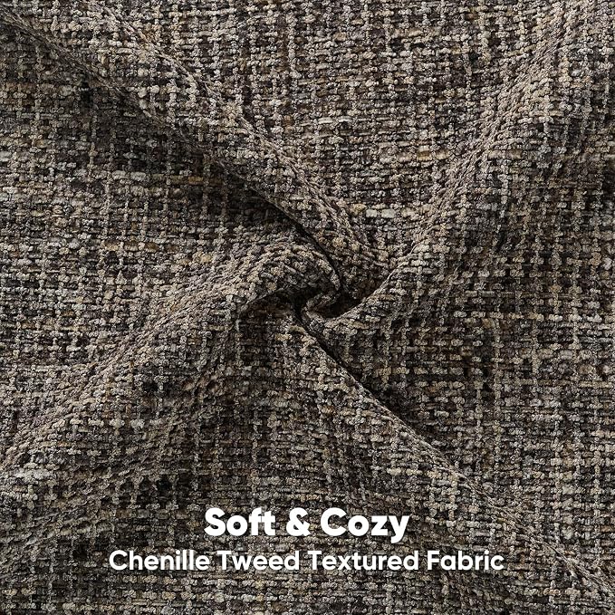 HAUSSY Pack of 2 Chenille Tweed Throw Pillow Covers 12x20 Inch, Coffee