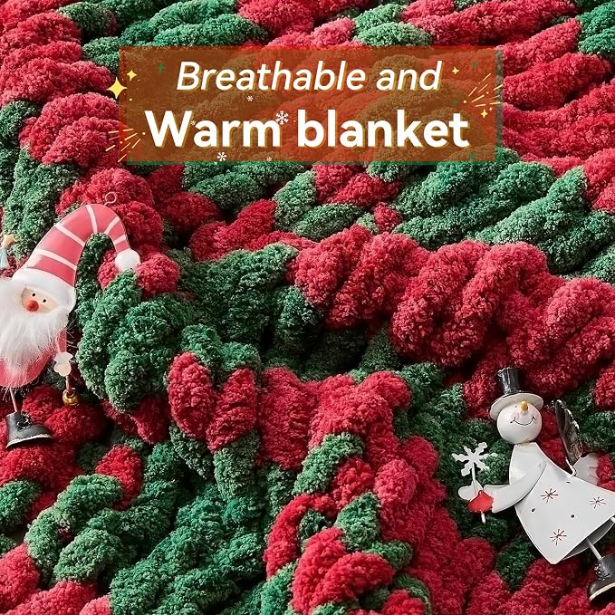 Negwoo Chunky Knit Throw Blanket, Knitted Throw Chenille Yarn, 60"*80" | Soft Thick Cable Knitted Blankets, Handmade Big Thick Blanket, Machine Washable Cute Comfy Blanket for Home Decor, X stripe