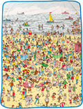 Silver Buffalo Where's Waldo Beach Edition, Fleece Throw Blanket, 45x60in | Soft and Cozy, 250 GSM