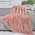 GONAAP Fuzzy Faux Fur Twin Blanket for Couch, Pink, 60"x80" | Warm Cozy Plush Shaggy Decorative Reversible Thick Non-Heated Fleece Blanket for Sofa Bed, Gift for Women Men, All Season Use