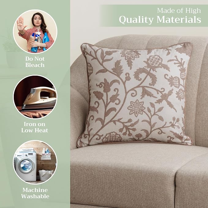 Maison d' Hermine Throw Pillow Covers 100% Cotton (18" x 18" - Pack of 1)