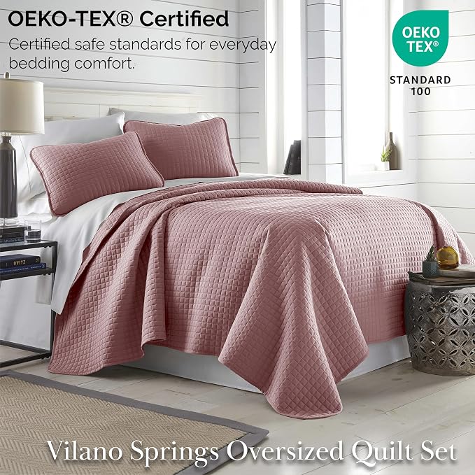 Southshore Fine Living, Inc. Twin Quilt Bedding Set, Soft Brushed Microfiber Quilt, Twin Coverlet Bedspread, Wrinkle & Pet Hair Resistant Bedding, Easy Care, with 1 Pillow Sham, Lavender