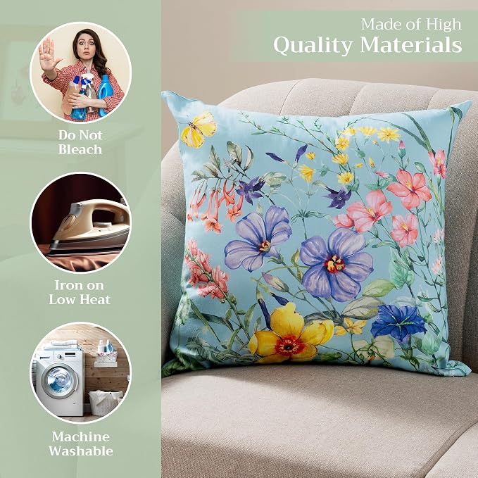 Maison d' Hermine Throw Pillow Covers 100% Cotton (18" x 18" - Pack of 1)
