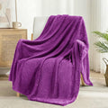 Exclusivo Mezcla Fleece Throw Blanket Extra Large, Super Soft and Warm Blankets for Couch, Sofa and Bed Waffle Textured, Cozy, Fuzzy and Lightweight (Purple, 50x70 Inches) | Lightweight Soft Blanket for Sofa, Bed, Living Room, Plush Fluffy Throw for Ho...