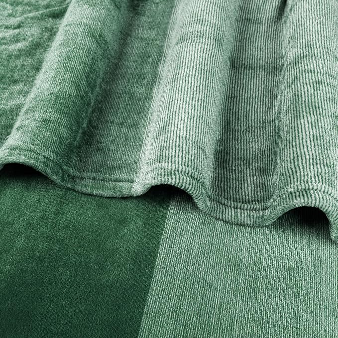 PAVILIA Green Ombre Fleece Throw Blanket for Couch Sofa Bed, 50x60