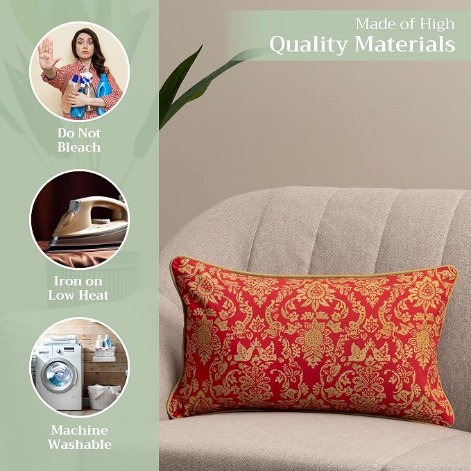 Maison d' Hermine Throw Pillow Covers 100% Cotton (12" x 20" - Pack of 1)