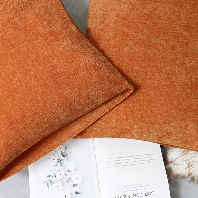 CaliTime Fall Decorative Throw Pillow Covers 26 X 20 Inches Burnt Orange