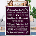 PAVILIA Best Friend Blanket - Friendship Gifts for Women, Soul Sister & Long Distance Bestie Gift, Soft Cozy Sherpa Throw with Sentimental Quotes, BFF Birthday Gift Idea, Purple