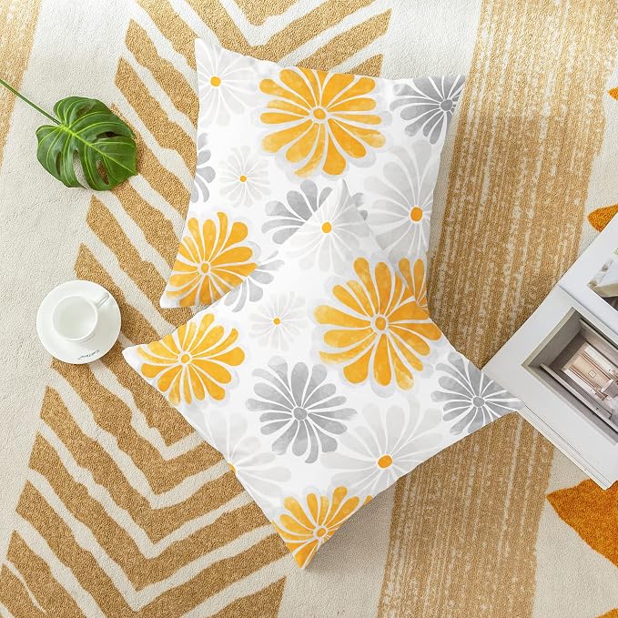 CaliTime Decorative Couch Throw Pillow Covers, 18 X 18 Inches, Orange