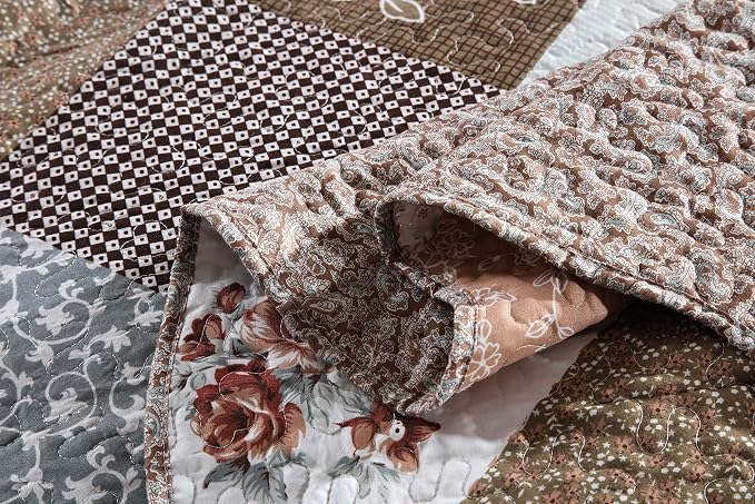 Travan 3-Piece Queen Quilt Sets with Shams Oversized Bedding Bedspread Reversible Soft Coverlet Set, Queen Size