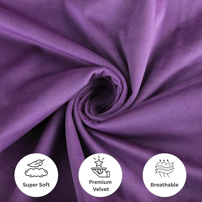 RELY+ Pack of 2 Throw Pillow Covers 18x18 Inch Velvet Soft Cozy Solid Decoration Gifts Pillow Covers Luxury Cushion Case for Sofa Couch Bedroom Living Room (Purple, 18 X 18)